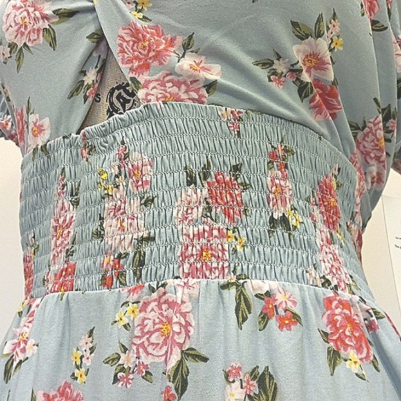 Tropical Sunny Coachella Party Floral Beach Short Dress Plus Size Smocked Waist - Picture 6 of 17